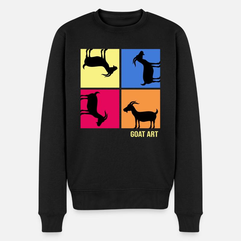 Chèvre « popart-chèvre » barbiche - Pull Premium bio Homme - noir