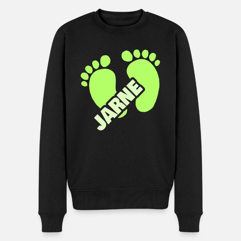 Geburt Jarne - Männer Premium Bio Pullover - Schwarz