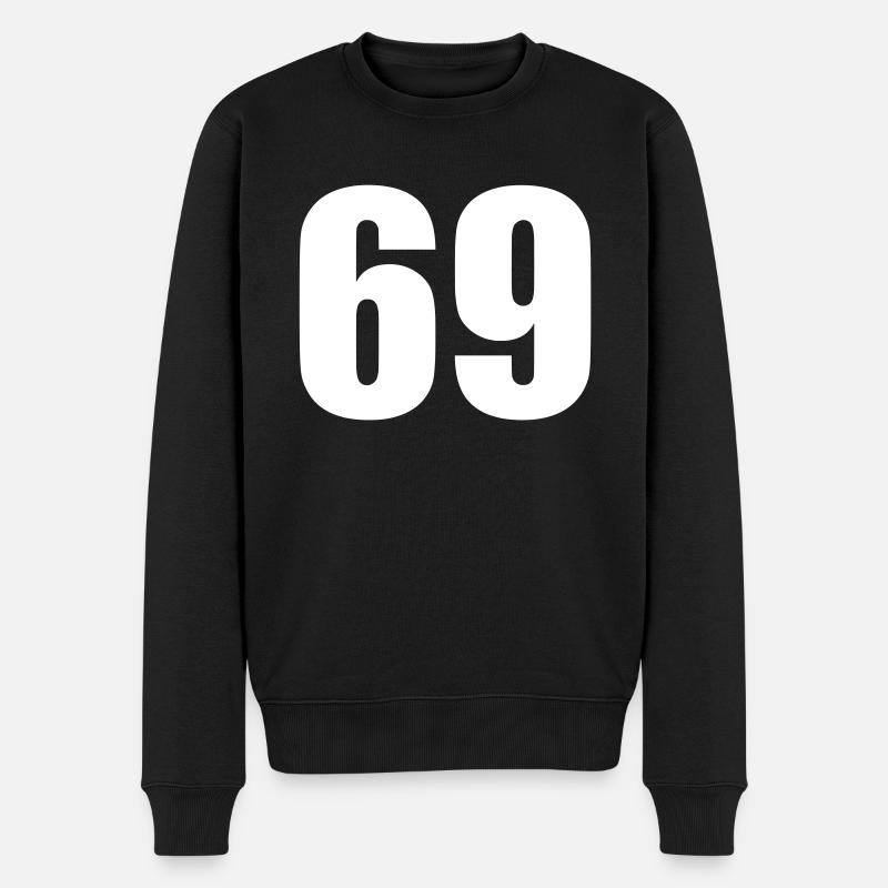 69 - Männer Premium Bio Pullover - Schwarz