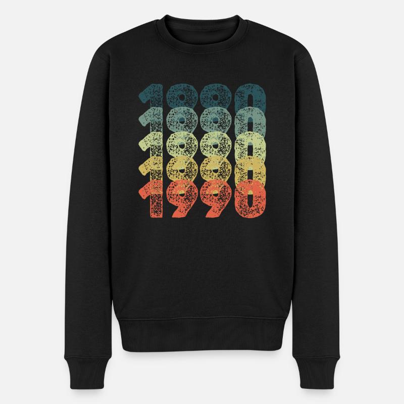 Jahr 1990 - Männer Premium Bio Pullover - Schwarz