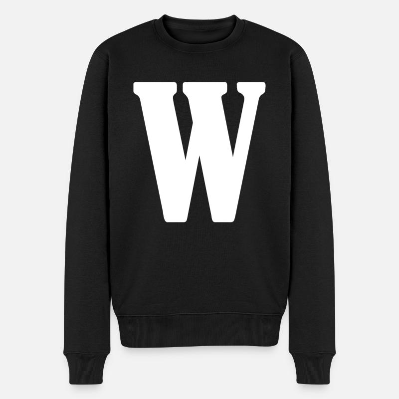 W - Männer Premium Bio Pullover - Schwarz