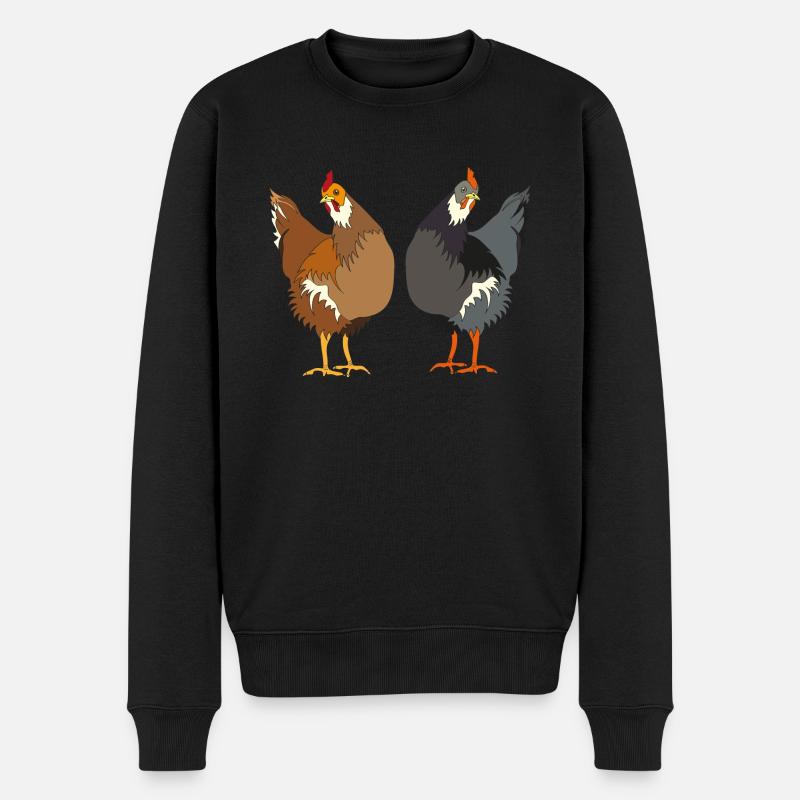 Huehner - Männer Premium Bio Pullover - Schwarz