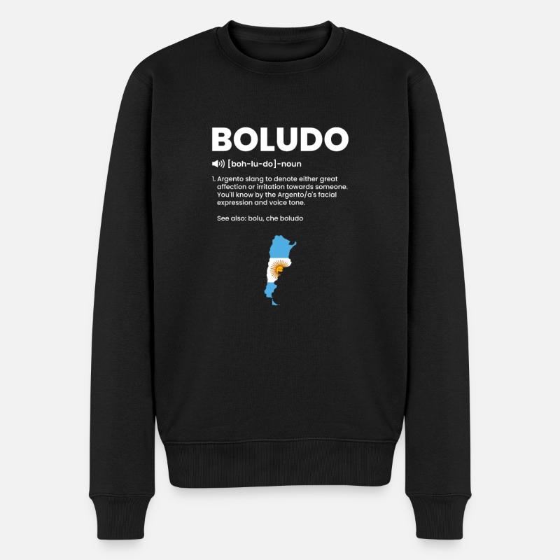 Boludo-Definition, argentinisches Argentinien - Männer Premium Bio Pullover - Schwarz