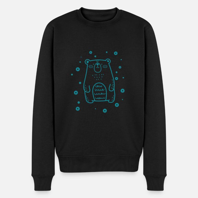dicker, süßer Bär - Männer Premium Bio Pullover - Schwarz