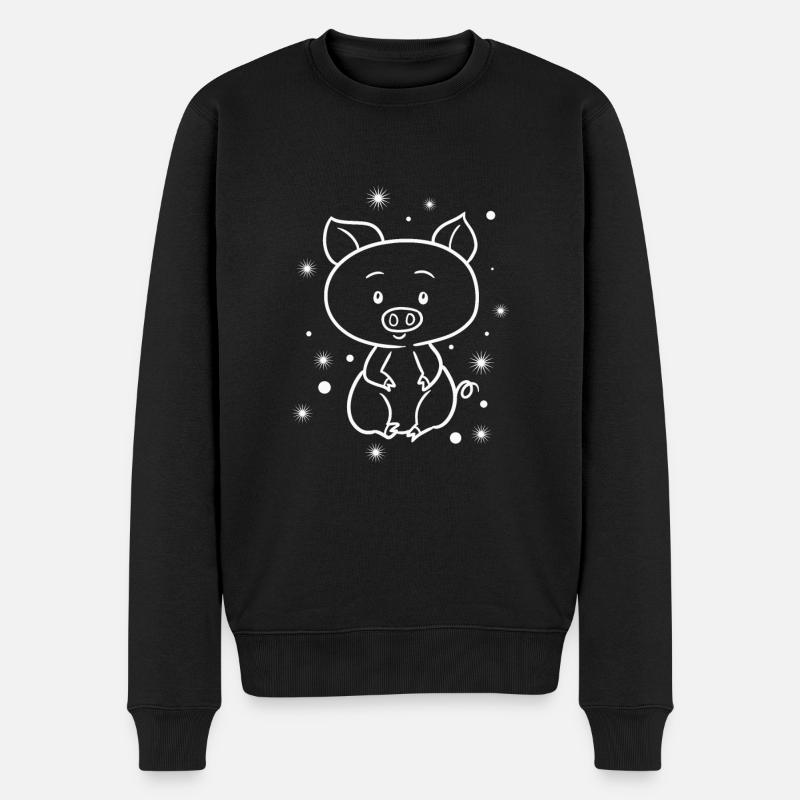 Drôle de bébé cochon - Pull Premium bio Homme - noir