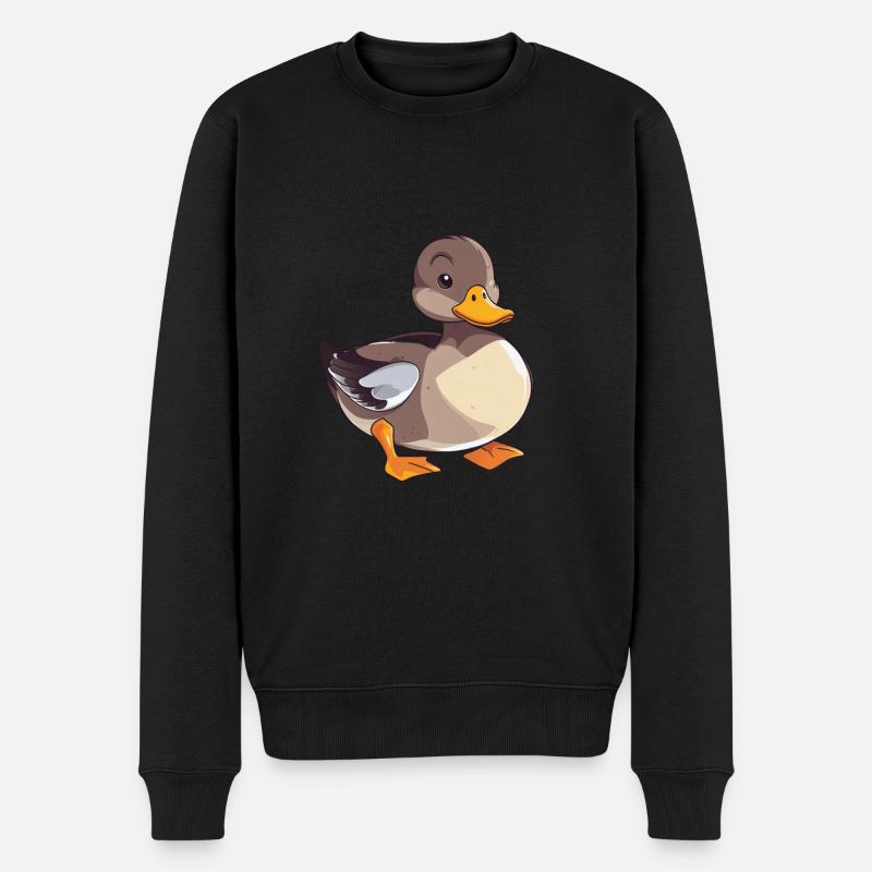 Süße Baby Ente - Männer Premium Bio Pullover - Schwarz