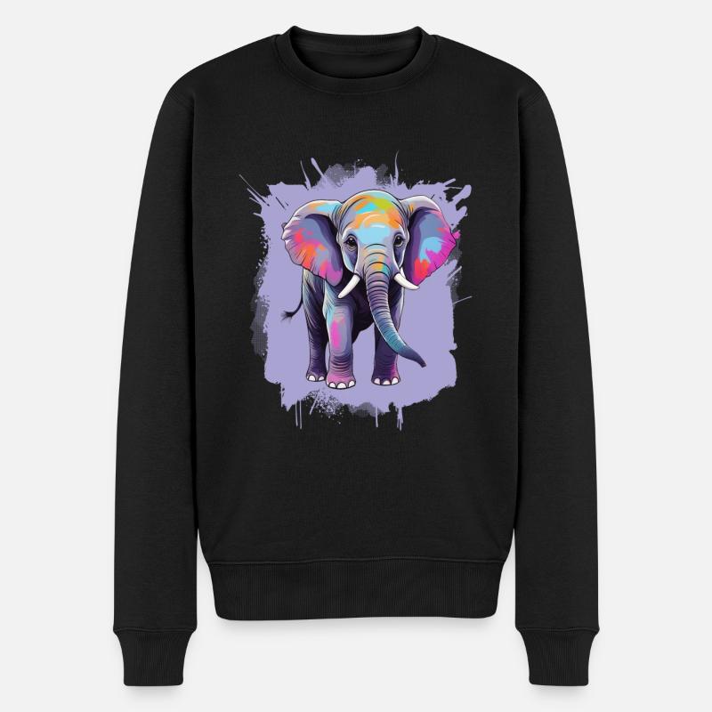 Baby Elefant Geschenk Kind - Männer Premium Bio Pullover - Schwarz