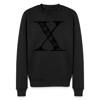 Letter X Hatched - Men's Premium Organic Jumper - black - Front - Nico (187cm)