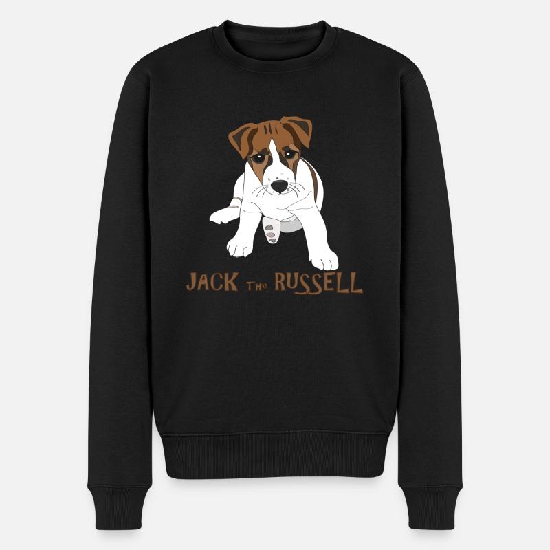 Kleiner Jack Russell Welpe - Männer Premium Bio Pullover - Schwarz