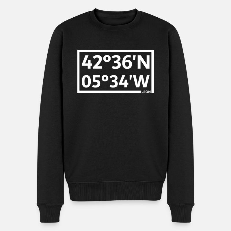 Coordonnées de León - Pull Premium bio Homme - noir