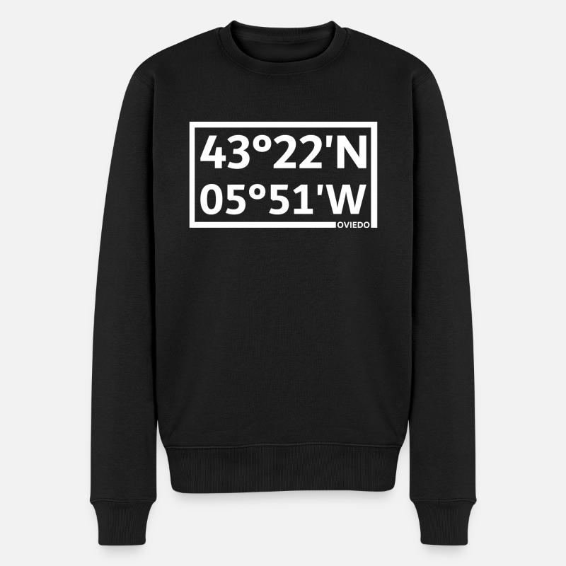 Coordonnées d’Oviedo - Pull Premium bio Homme - noir