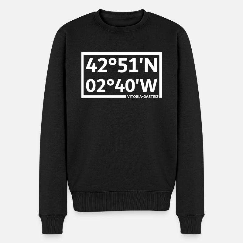 Coordonnées Vitoria-Gasteiz - Pull Premium bio Homme - noir