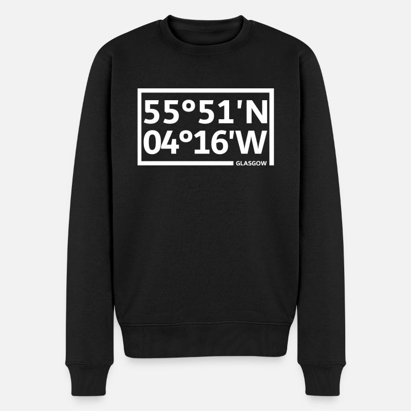 Coordonnées de Glasgow - Pull Premium bio Homme - noir