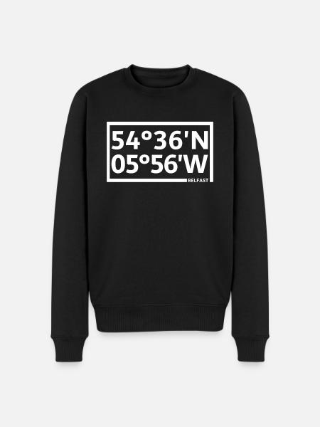 Belfast Coordinates - Men's Premium Organic Jumper - black