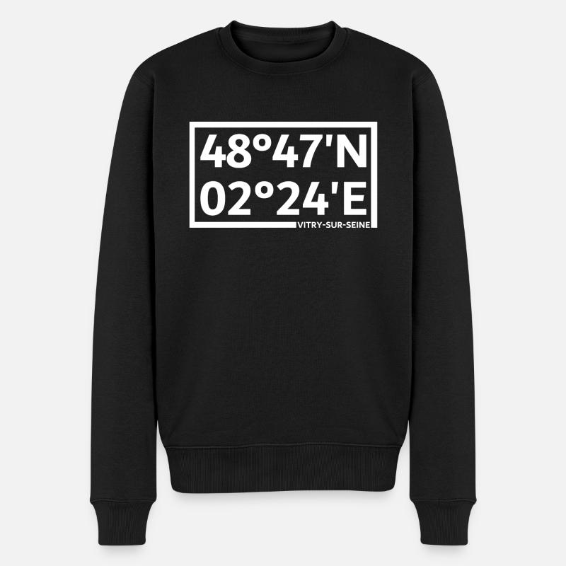 Coordonnées de Vitry-sur-Seine - Pull Premium bio Homme - noir
