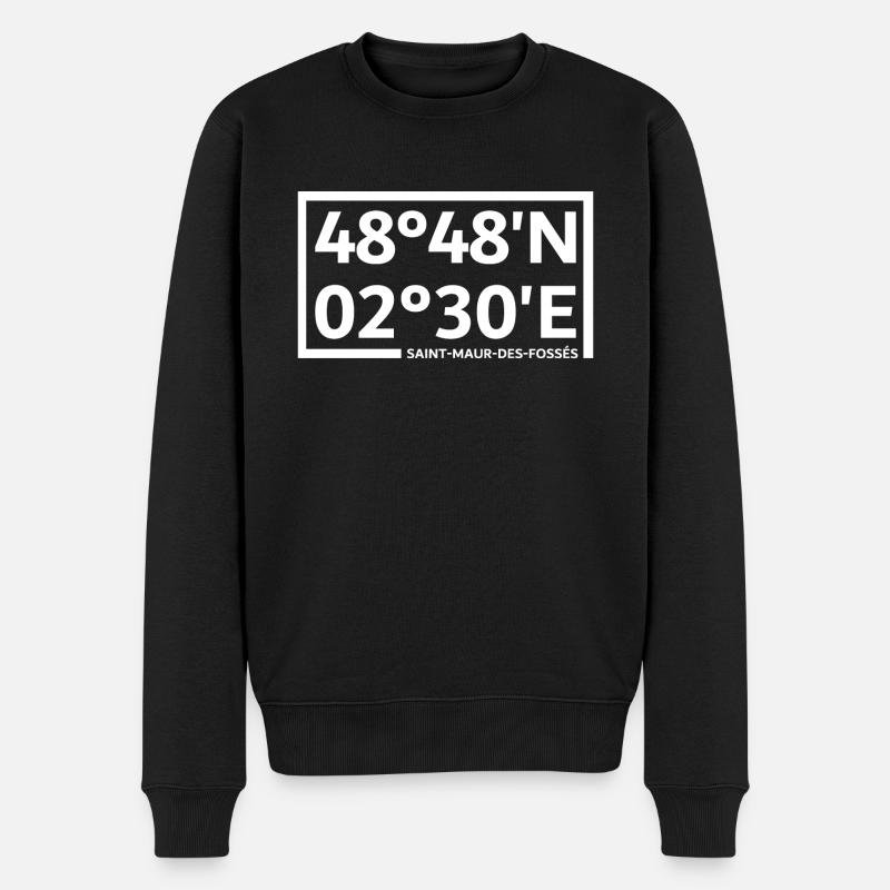 Coordonnées de Saint-Maur-des-Fossés - Pull Premium bio Homme - noir