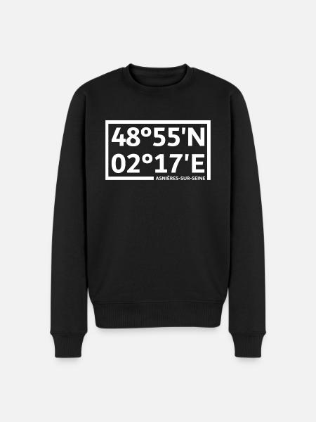 Asnières-sur-Seine coordinates - Men's Premium Organic Jumper - black