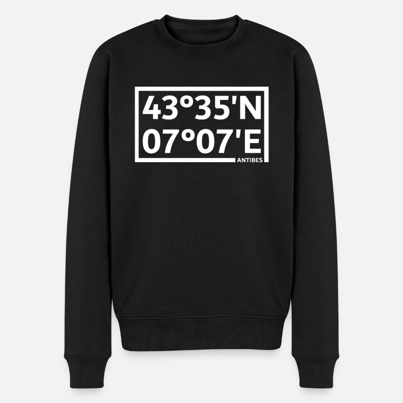 Coordonnées d’Antibes - Pull Premium bio Homme - noir