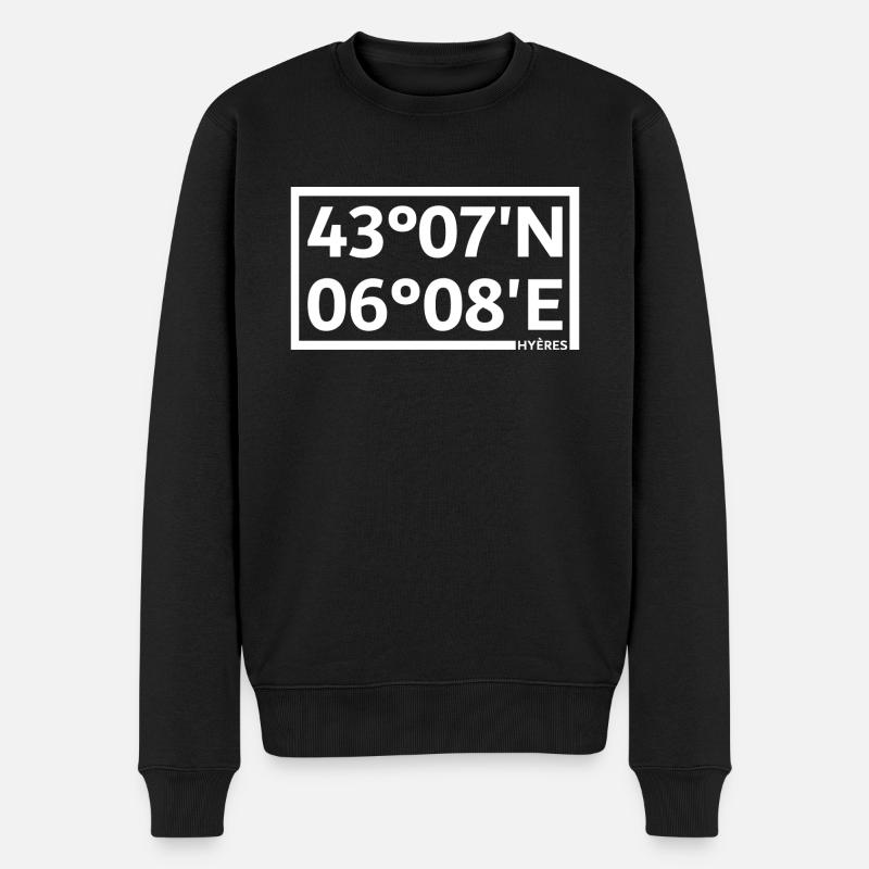 Coordonnées de Hyères - Pull Premium bio Homme - noir