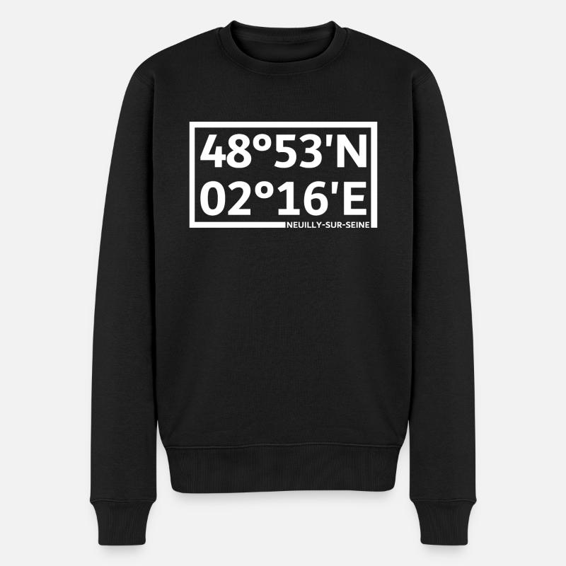 Coordonnées de Neuilly-sur-Seine - Pull Premium bio Homme - noir