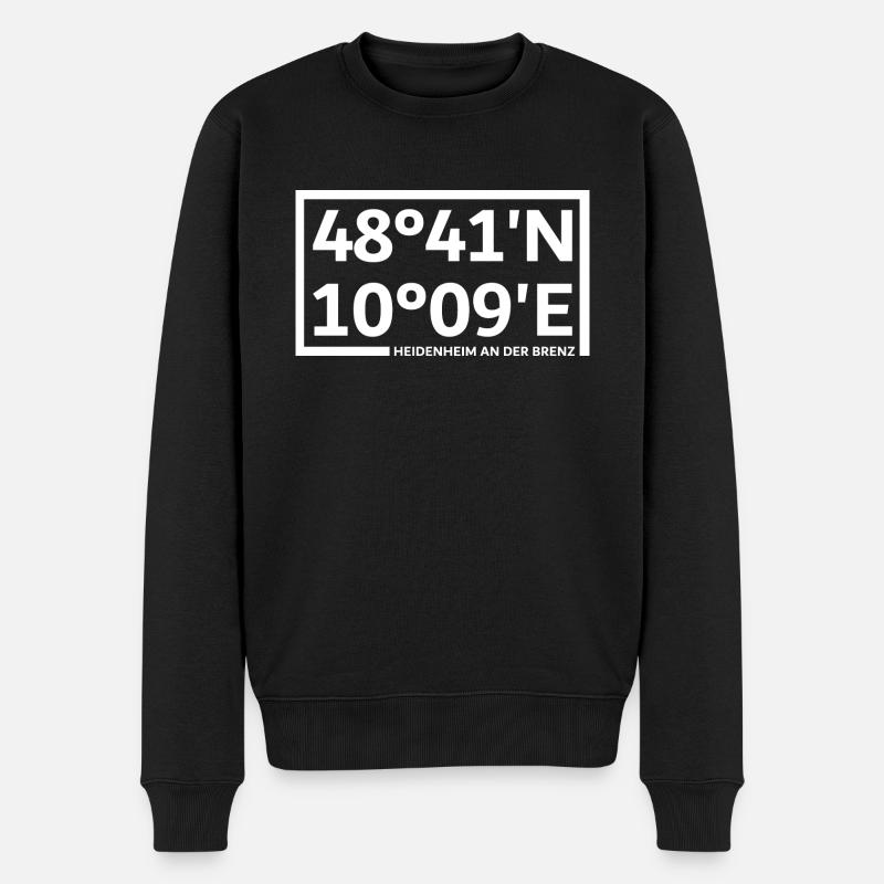 Heidenheim an der Brenz Koordinaten - Männer Premium Bio Pullover - Schwarz