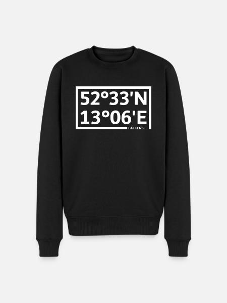 Falkensee coordinates - Men's Premium Organic Jumper - black