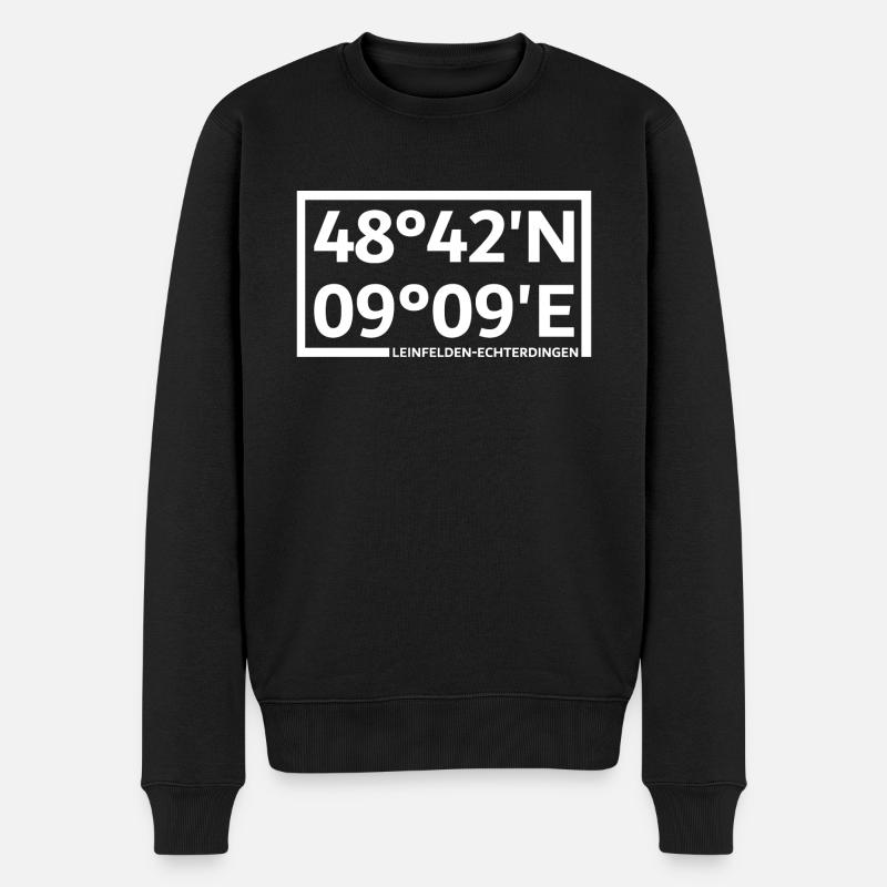 Coordonnées de Leinfelden-Echterdingen - Pull Premium bio Homme - noir