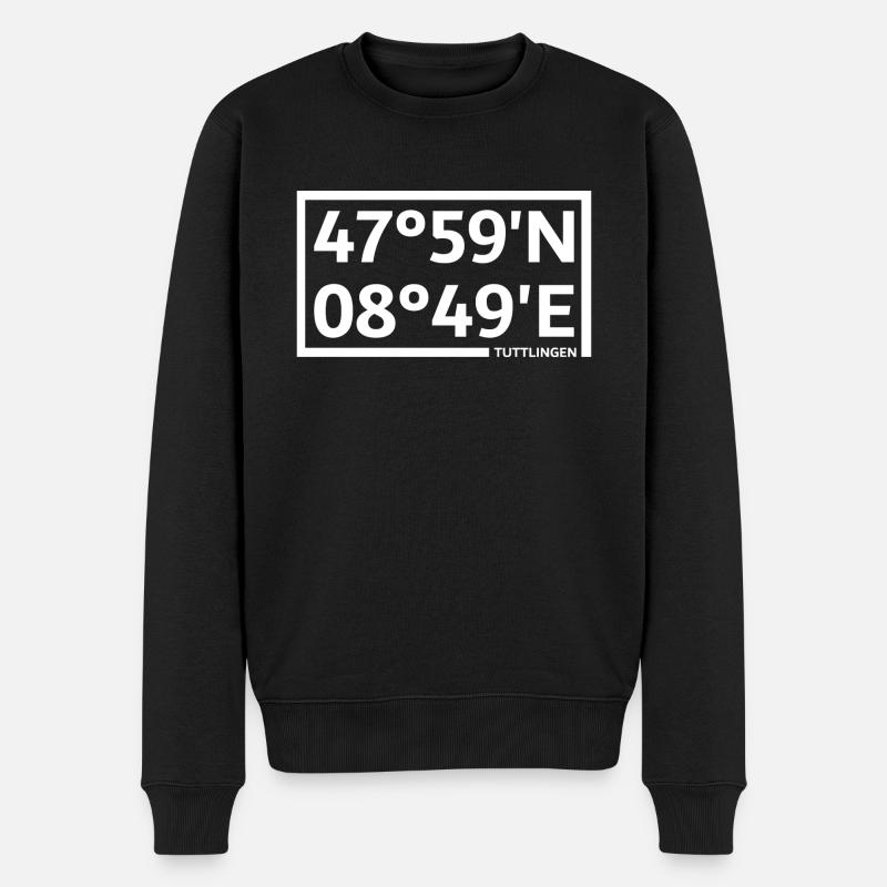 Coordonnées de Tuttlingen - Pull Premium bio Homme - noir
