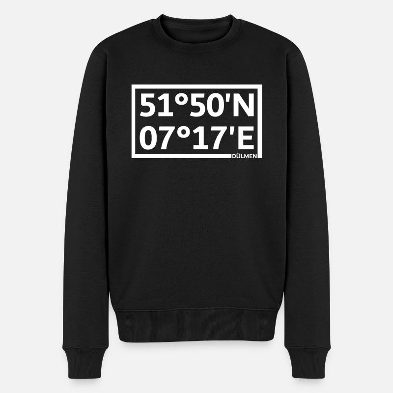 Dülmen Koordinaten - Männer Premium Bio Pullover - Schwarz