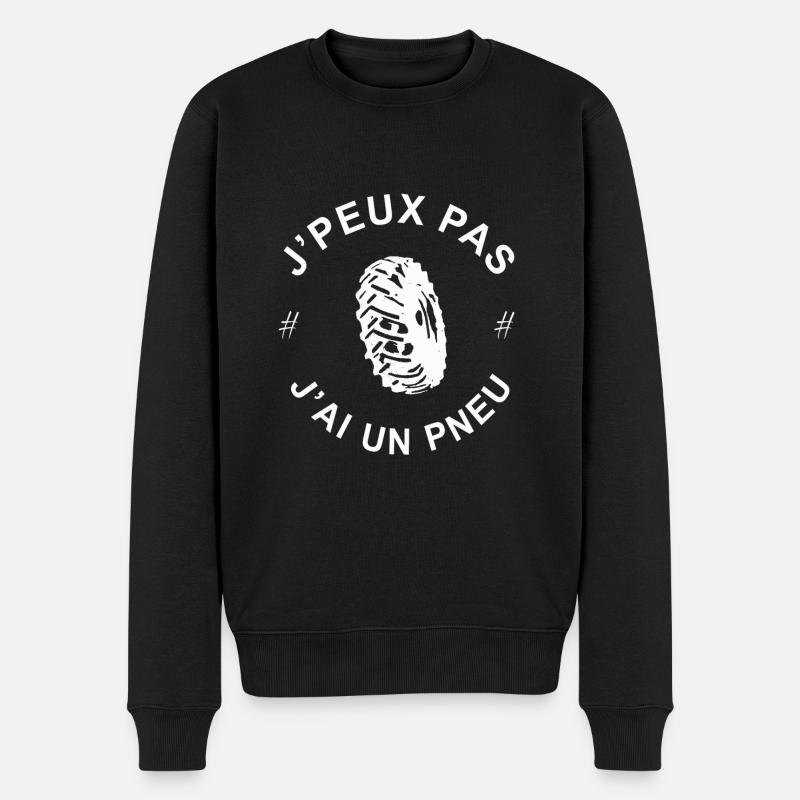 je peux pas j'ai un pneu - Pull Premium bio Homme - noir