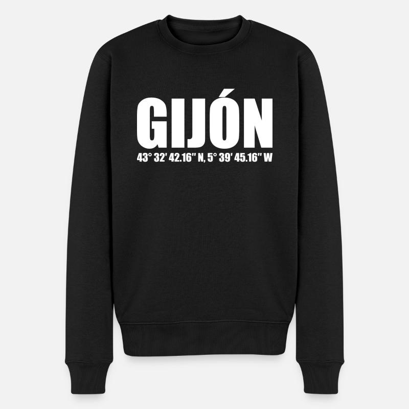 Coordonnées de Gijón - Pull Premium bio Homme - noir