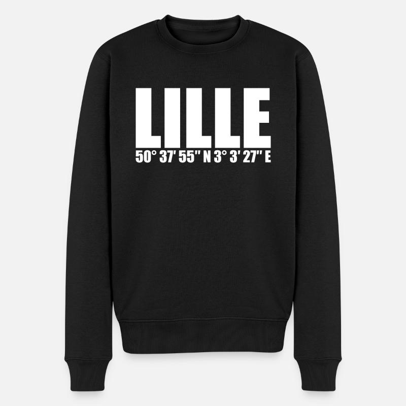 Lille Koordinaten - Männer Premium Bio Pullover - Schwarz