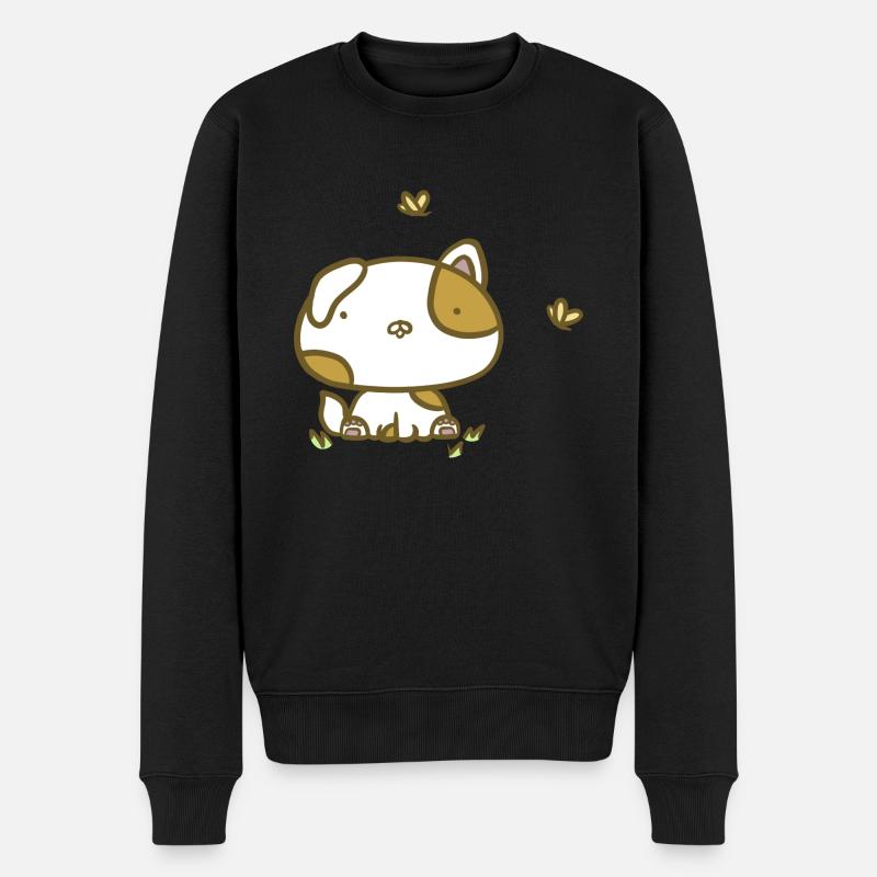 Süßer Hund - Männer Premium Bio Pullover - Schwarz