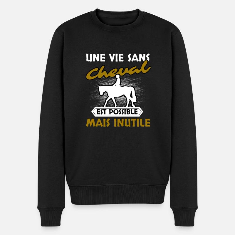 Cheval Cavalier - Pull Premium bio Homme - noir
