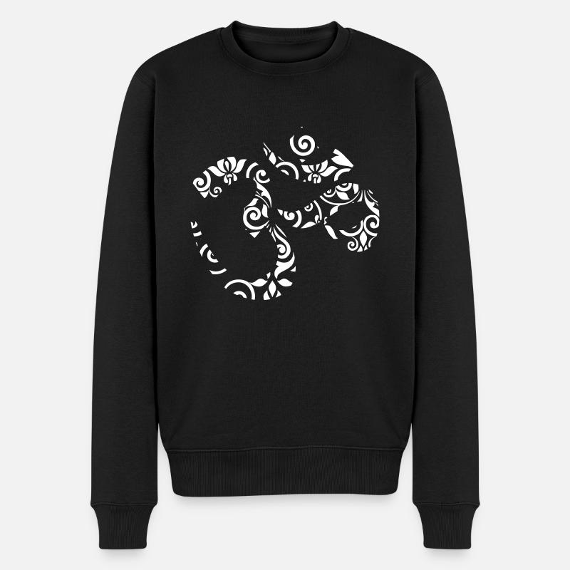 Om Ornament - Männer Premium Bio Pullover - Schwarz