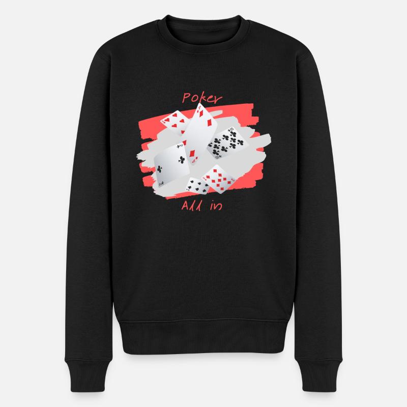 Poker All in - Pull Premium bio Homme - noir