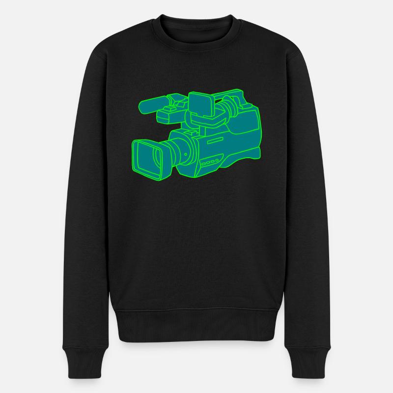 Videokamera 2 - Männer Premium Bio Pullover - Schwarz