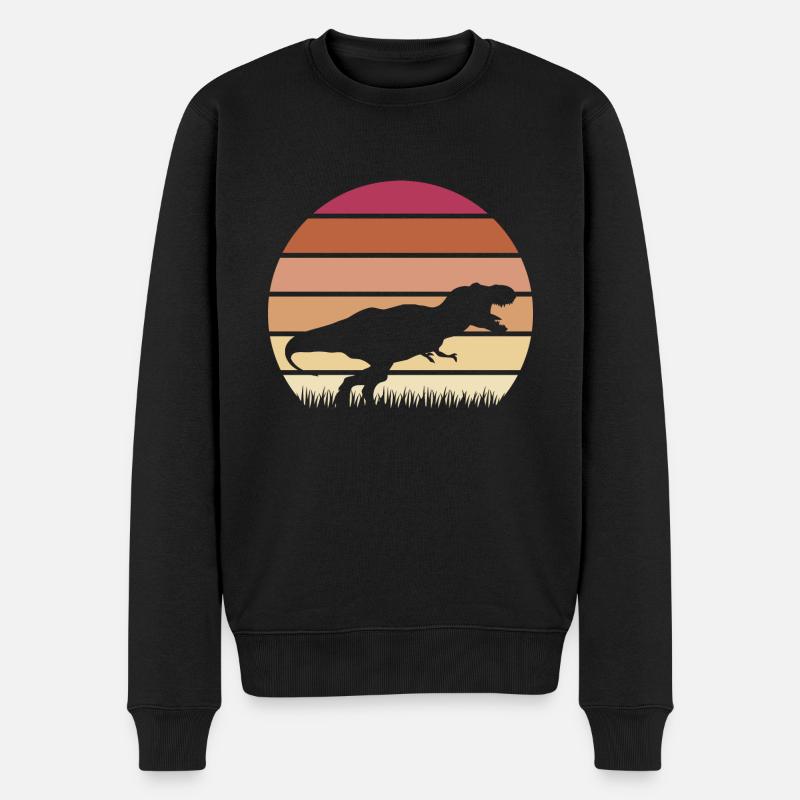 Dinosaurier personalisiert - Männer Premium Bio Pullover - Schwarz