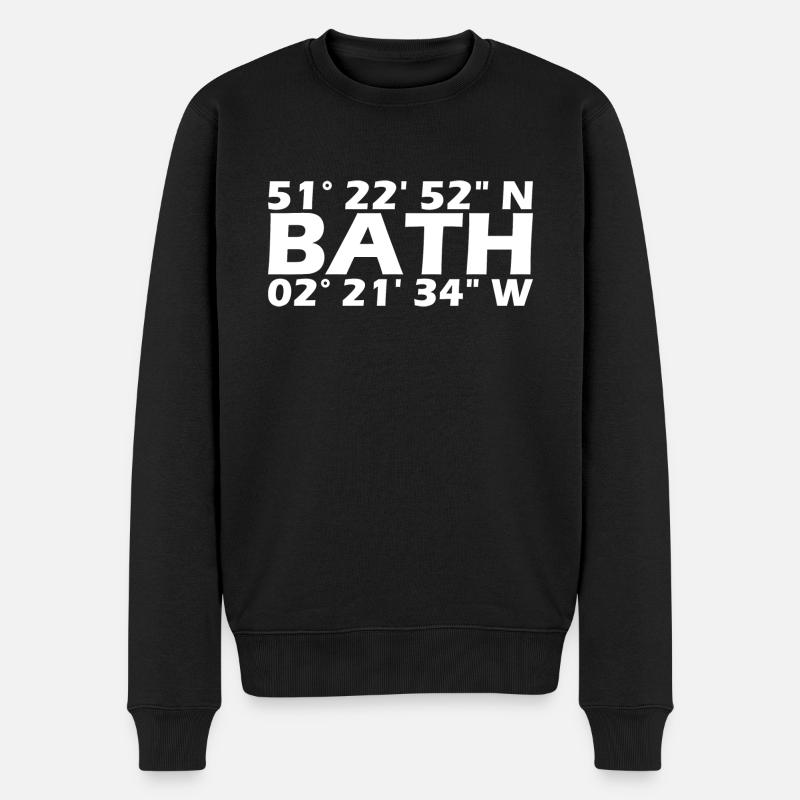 Bath Koordinaten - Männer Premium Bio Pullover - Schwarz