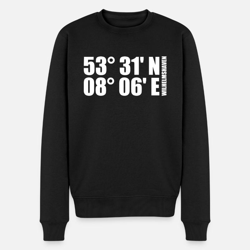 Coordonnées de Wilhelmshaven - Pull Premium bio Homme - noir