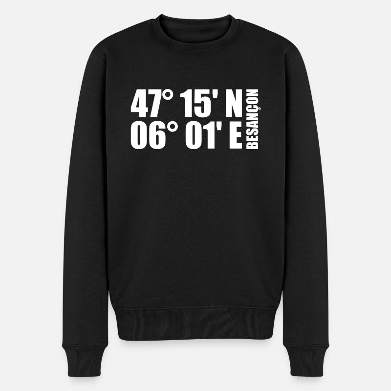 Coordonnées de Besançon - Pull Premium bio Homme - noir
