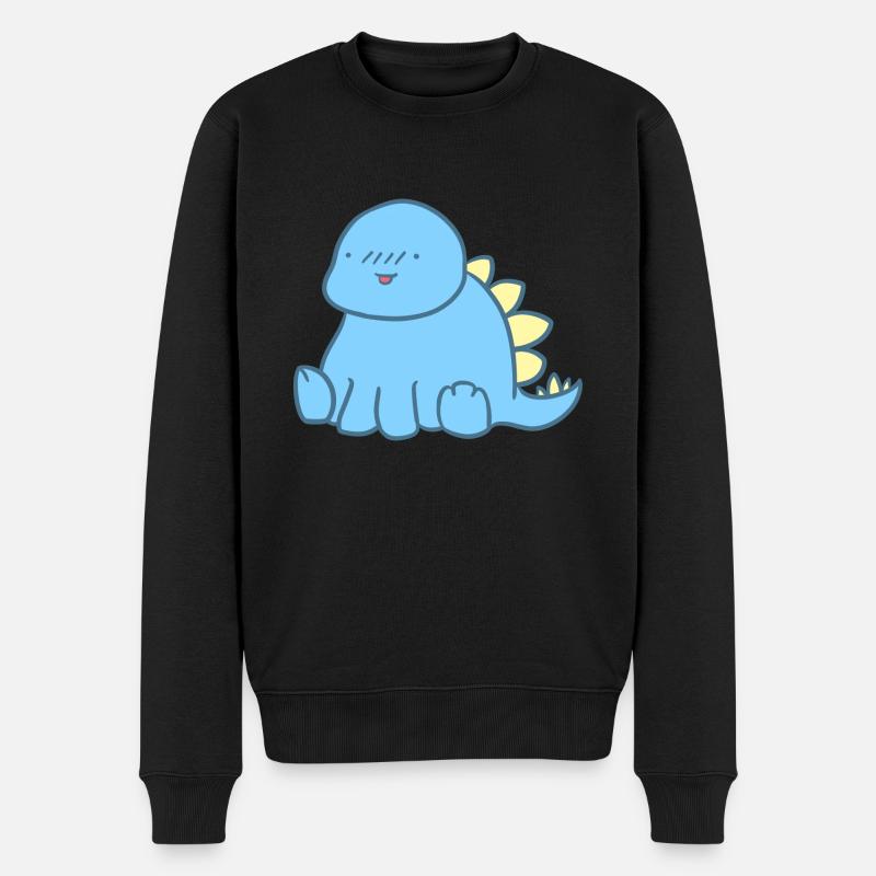 Süßer Dino - Männer Premium Bio Pullover - Schwarz