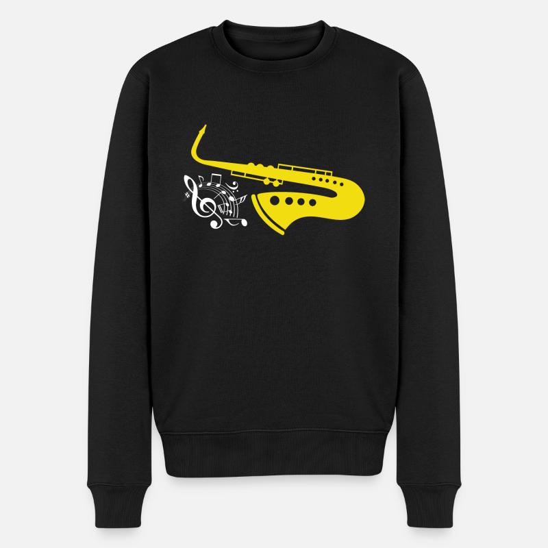 Saxophon Saxophon Saxophon - Männer Premium Bio Pullover - Schwarz