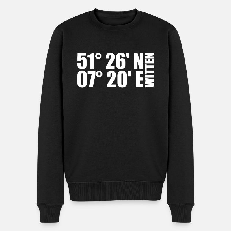 Witten Koordinaten - Männer Premium Bio Pullover - Schwarz