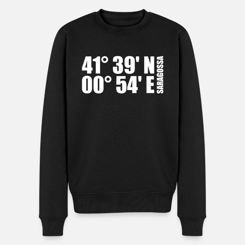 Coordonnées de Saragosse - Pull Premium bio Homme - noir