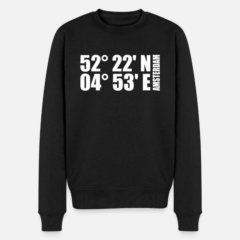 Coordonnées d’Amsterdam - Pull Premium bio Homme - noir