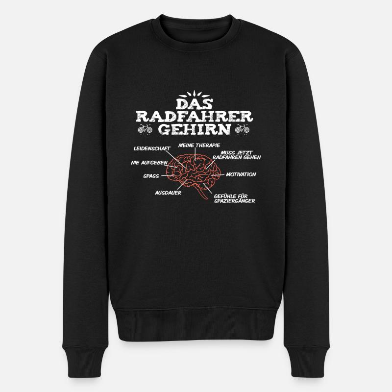 Fahrradfaherer gehirn - Männer Premium Bio Pullover - Schwarz