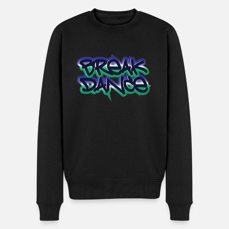 Breakdance Schriftzug - Männer Premium Bio Pullover - Schwarz