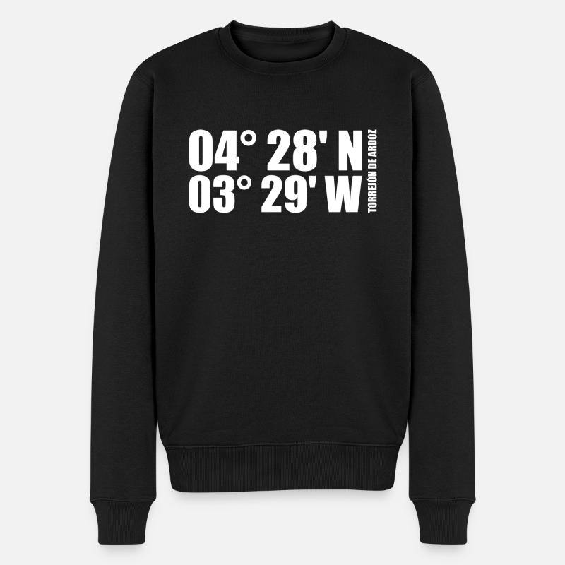 Torrejón de Ardoz Koordinaten - Männer Premium Bio Pullover - Schwarz