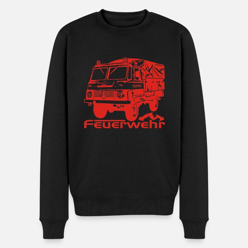 Robur Feuerwehr LO LD - Männer Premium Bio Pullover - Schwarz